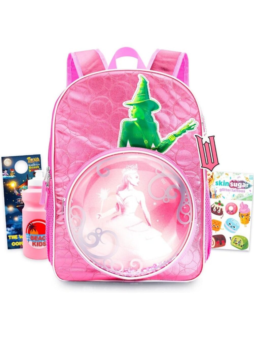 Stylish Girls School Backpack Bundle - 16in Bookbag & Accessories Included